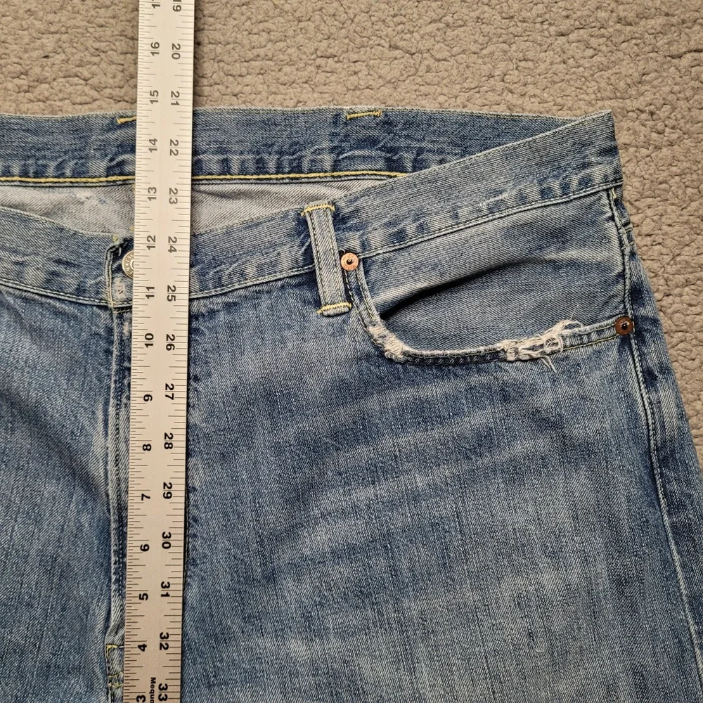 Polo Ralph Lauren Jeans 38x30 Blue Thompson Relaxed Straight Leg‎ Distressed